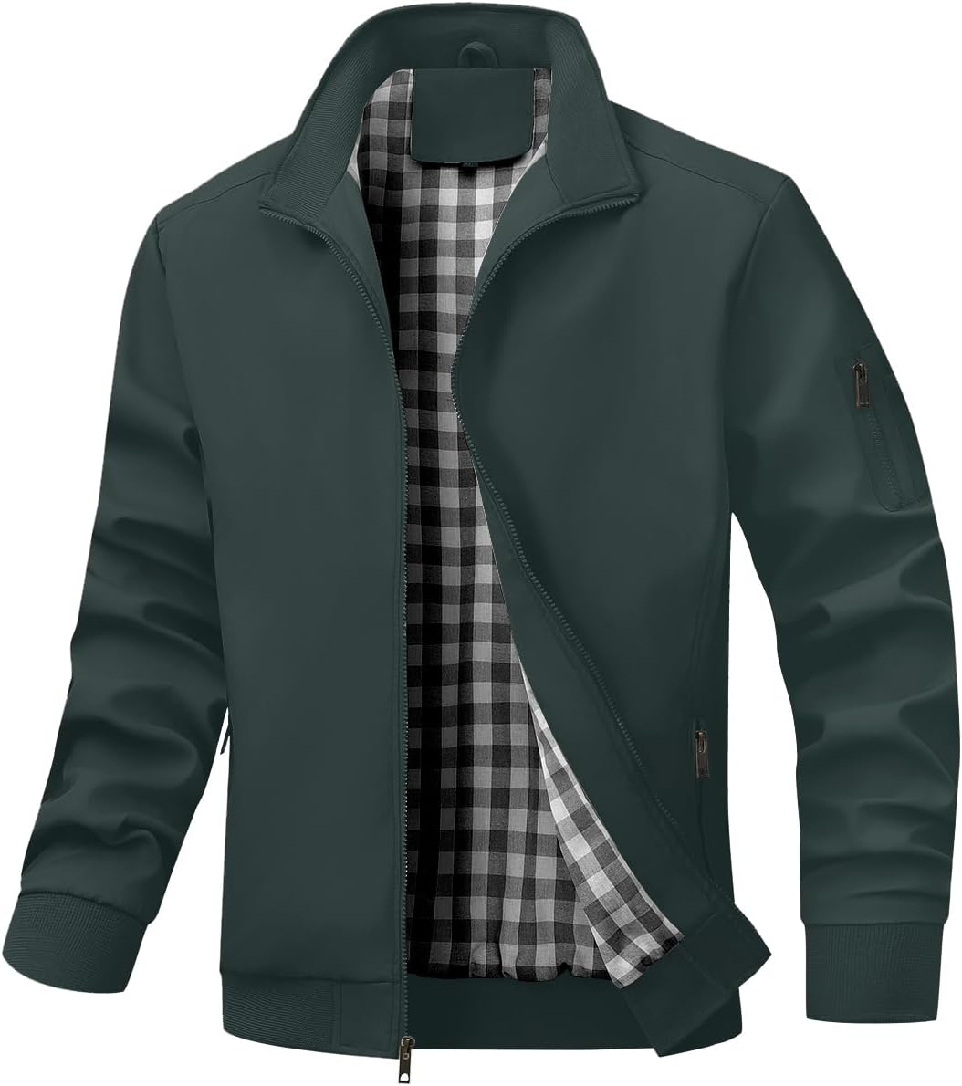 Men's Bomber Jacket Lightweight Casual Windbreaker for All Seasons