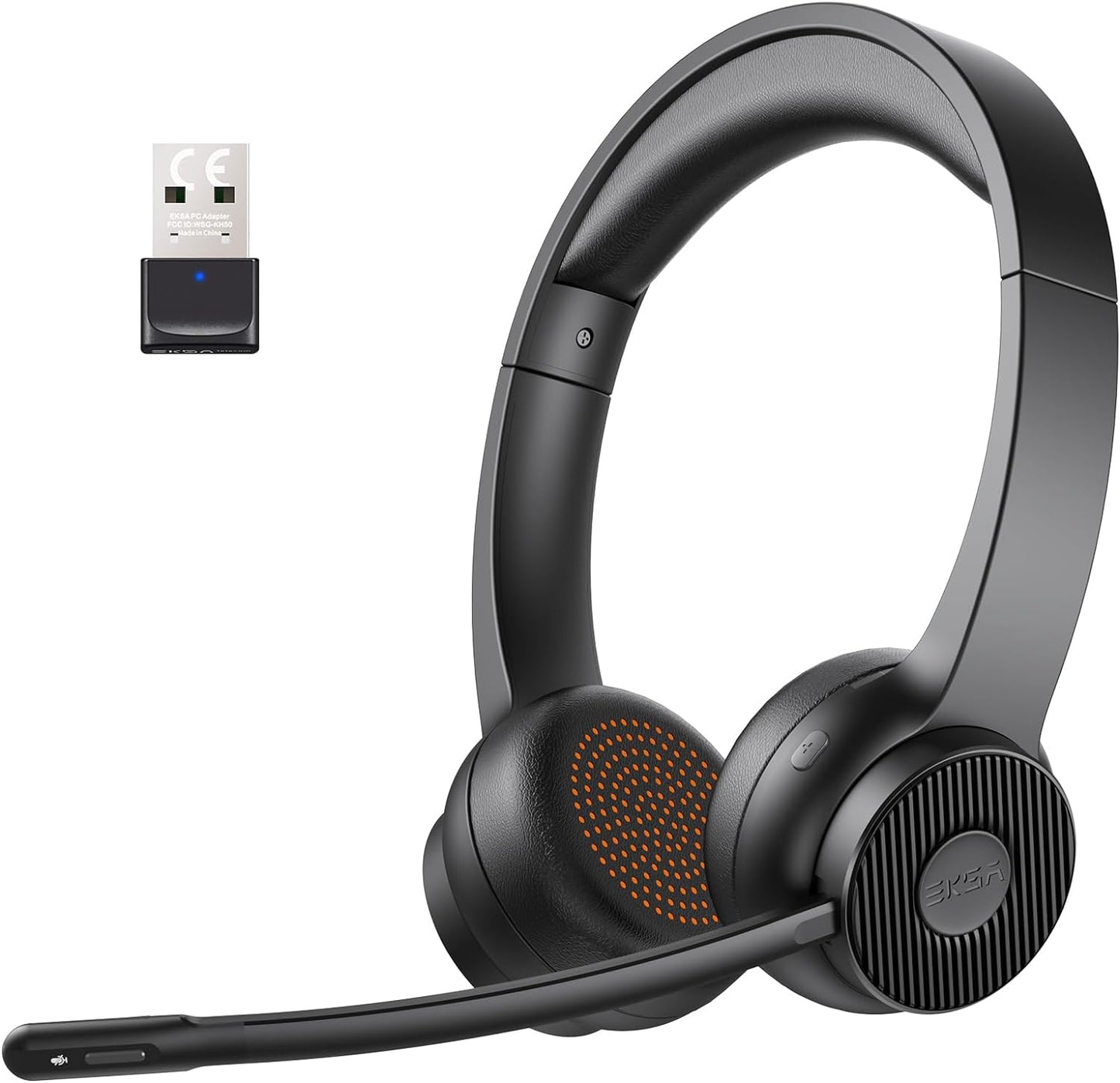 EKSA Wireless Headset with Noise Cancelling Microphone for Calls