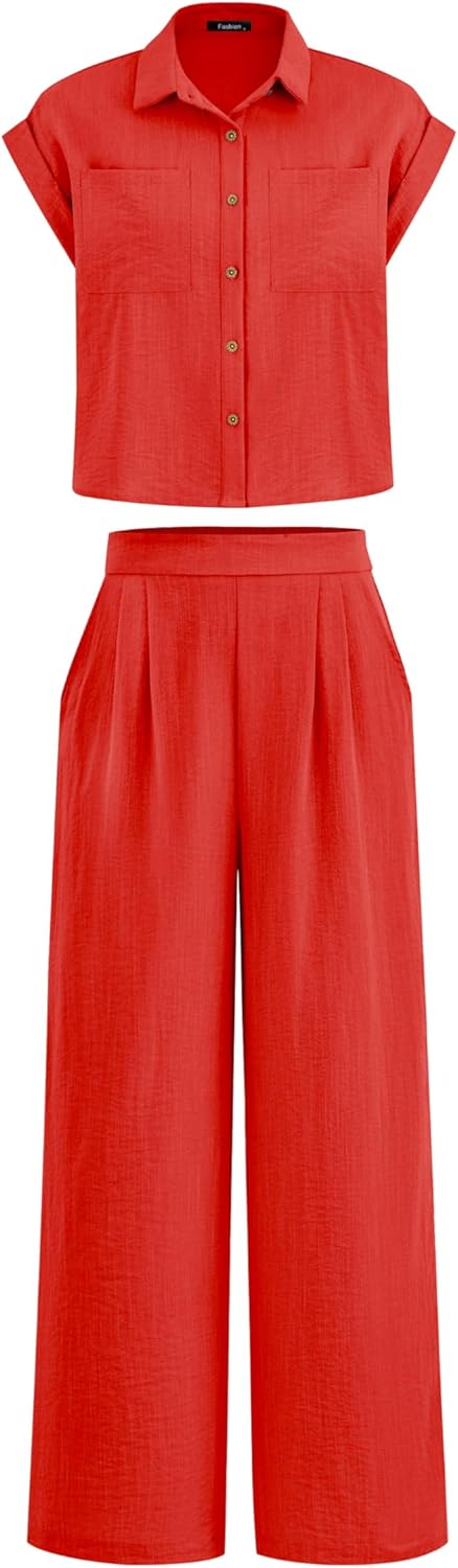 PRETTYGARDEN Womens 2 Piece Sets for Summer Casual Outfits