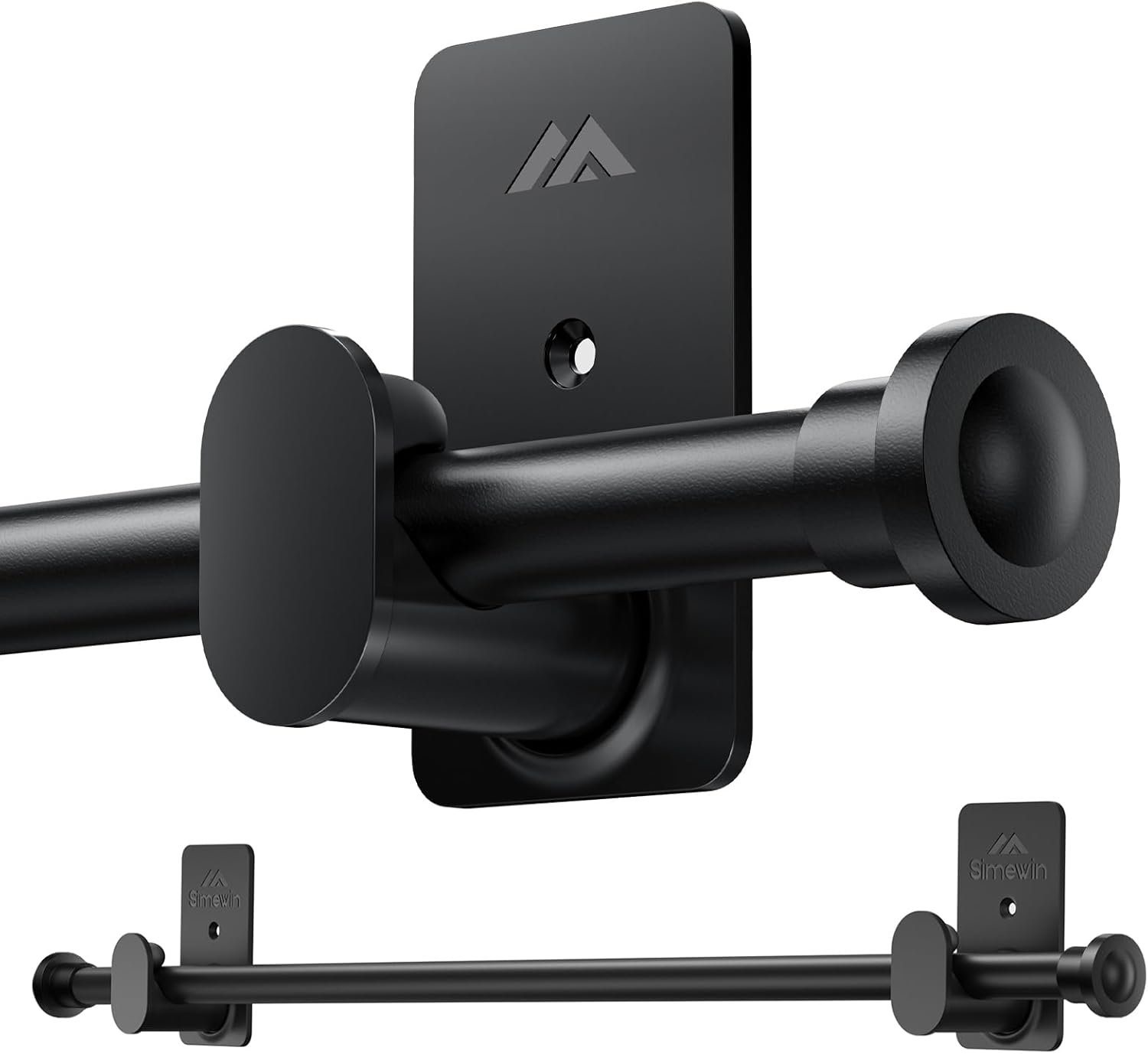 No Drill Black Curtain Rod Set | Easy Installation | SIMEWIN
