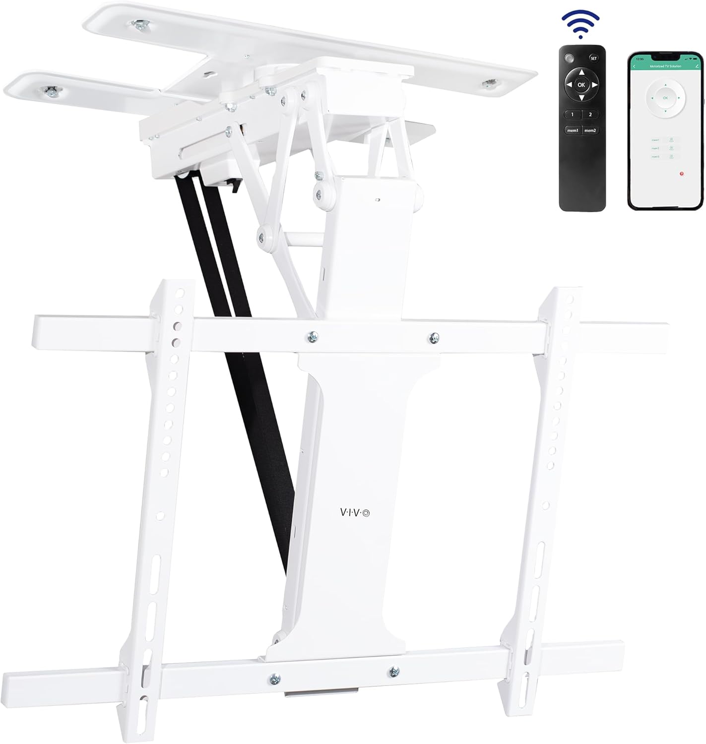 Motorized Ceiling TV Mount for 32 to 70 in Screens with Remote