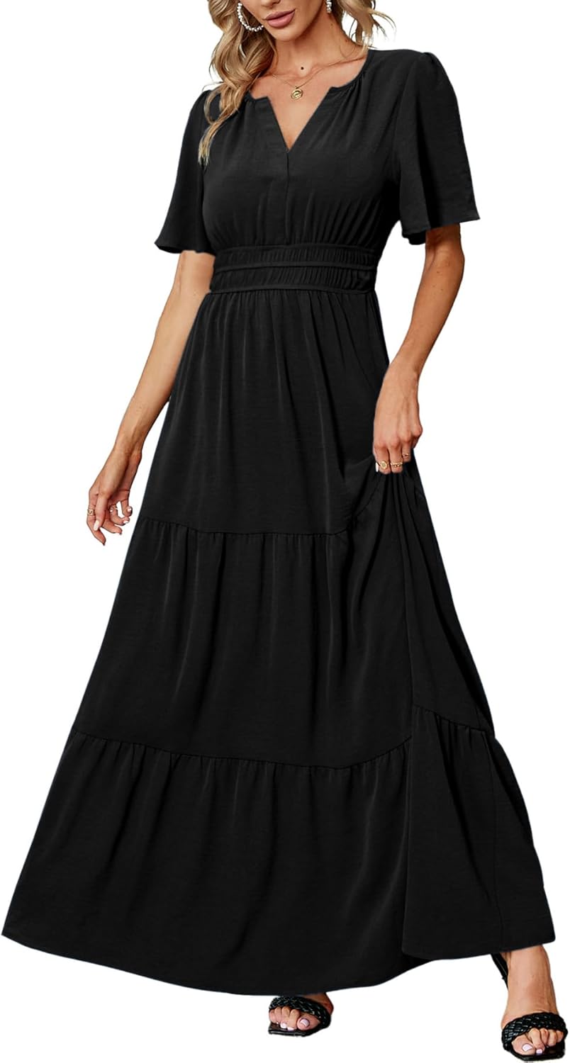 Amegoya Women's Summer Boho Maxi Dress for Casual Elegance