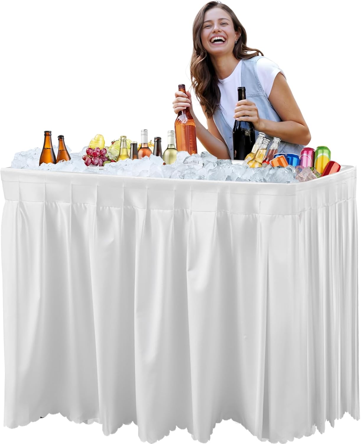 4 Foot Ice Cooler Table for Outdoor Parties and Events