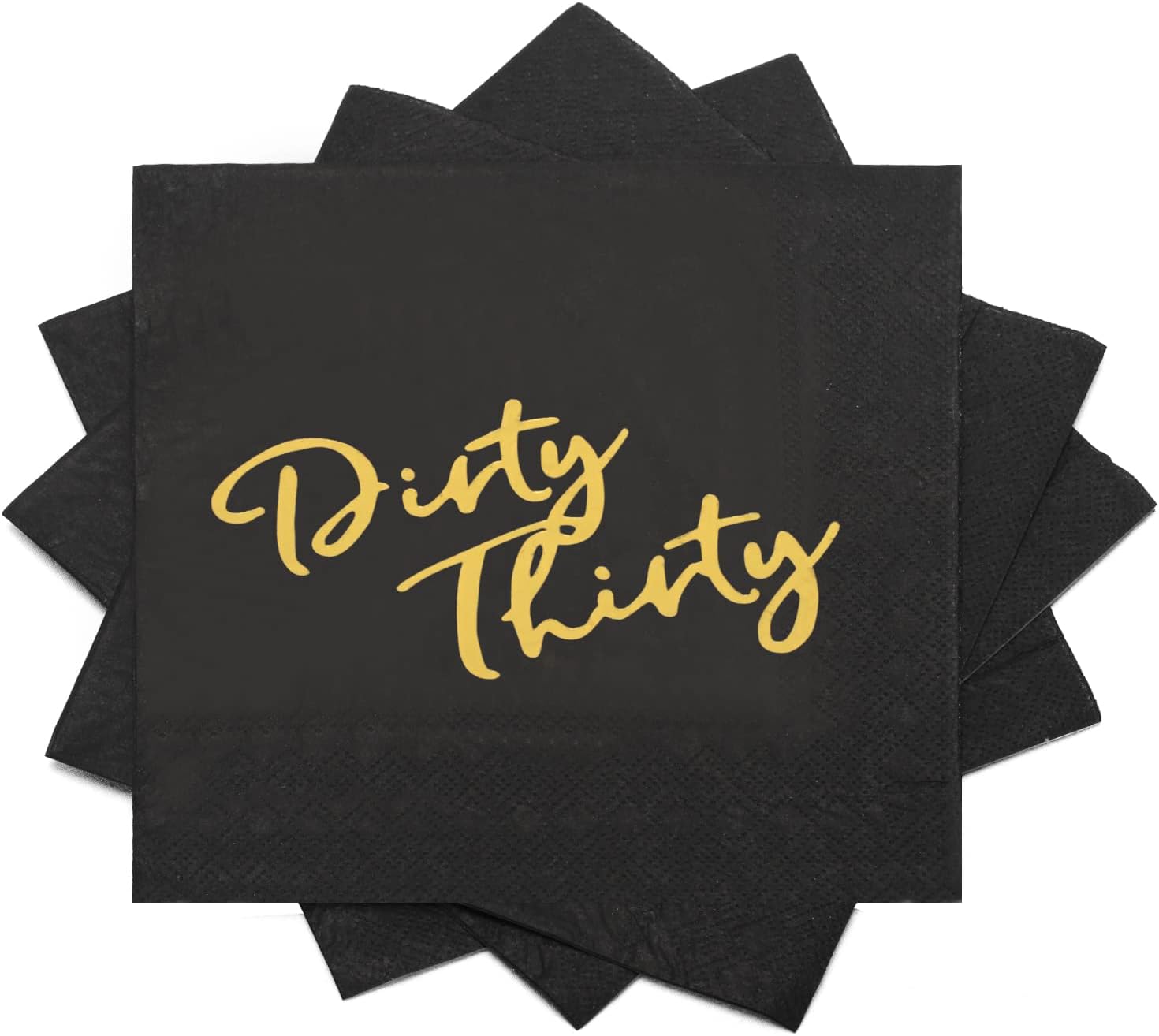 Apriciti Gold Foil Cocktail Napkins - Elegant Table Decor (Black-Thirty)