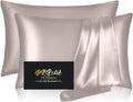 Silk Pillowcase 2 Pack King Size Taupe - Mulberry Satin for Women