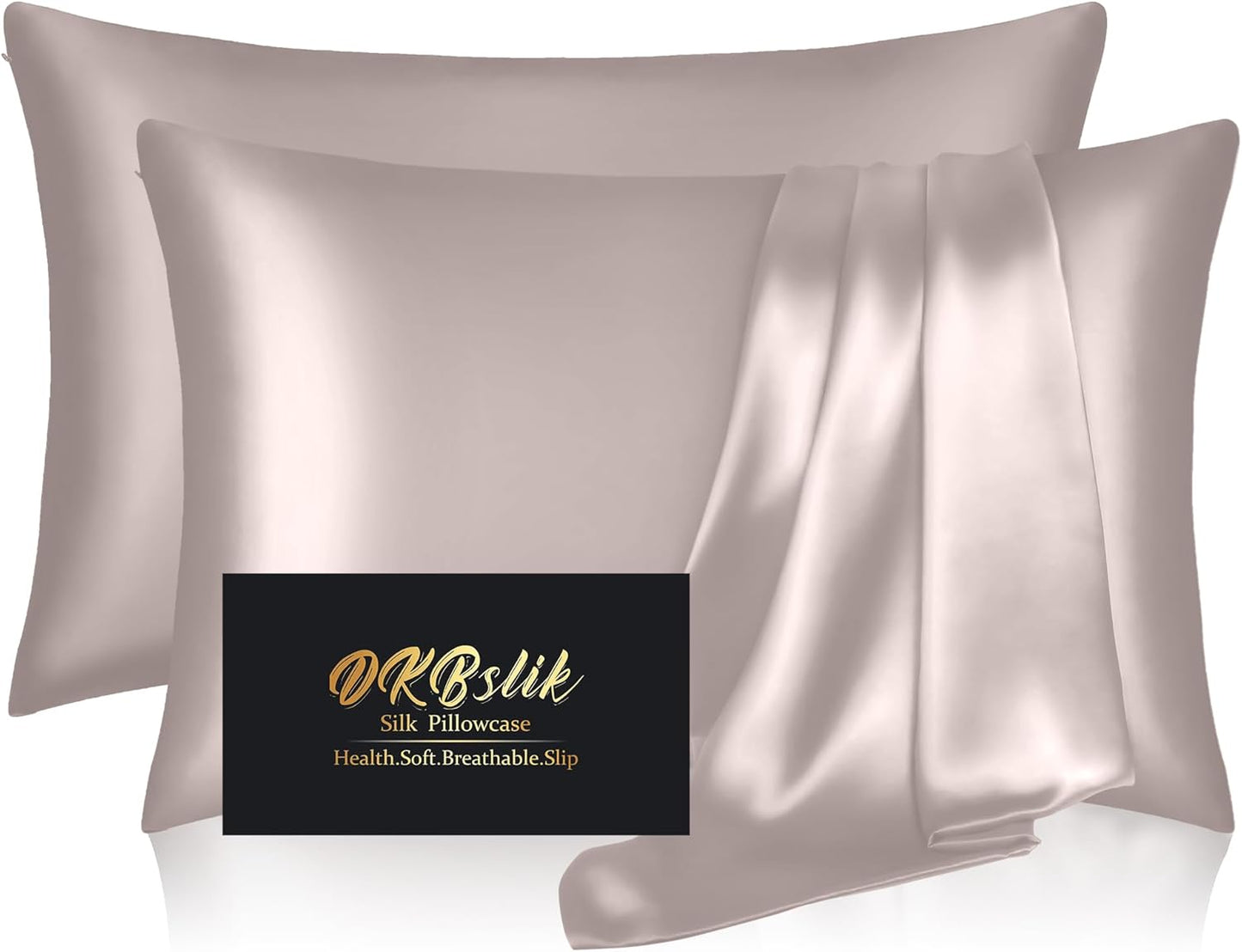 Silk Pillowcase 2 Pack for Hair and Skin, King Size Set