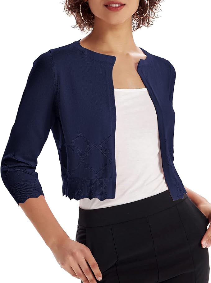 GRACE KARIN Women 3/4 Sleeve Cropped Cardigan for Stylish Looks
