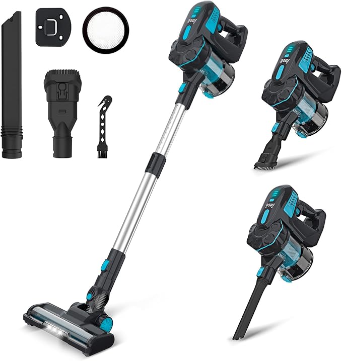 INSE Cordless Vacuum Cleaner: Powerful 6-in-1 Rechargeable Stick
