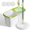 Spin Mop and Bucket with Wringer - Compact 4L Split Bucket System