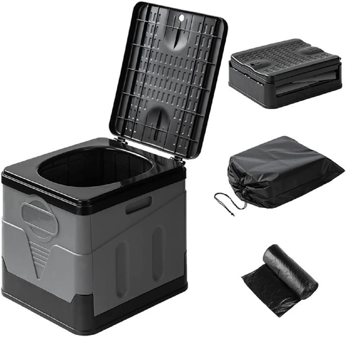 Portable Gray Camping Toilet - on-the-go convenience