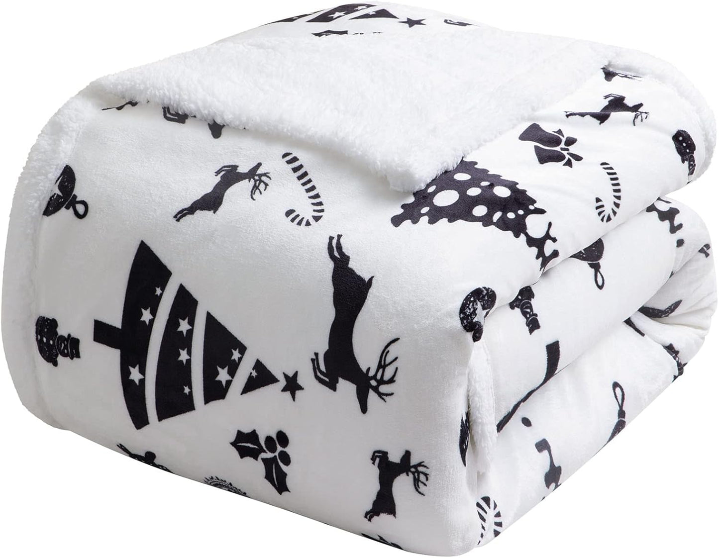 LBRO2M Sherpa Fleece Bed Blanket for Cozy Christmas Vibes