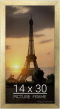 wallsthatspeak 14x30 Gold Picture Frame for Posters and Puzzles