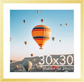 30x30 Picture Frame Gold with 24x24 Mat - Large Square Wall Frame