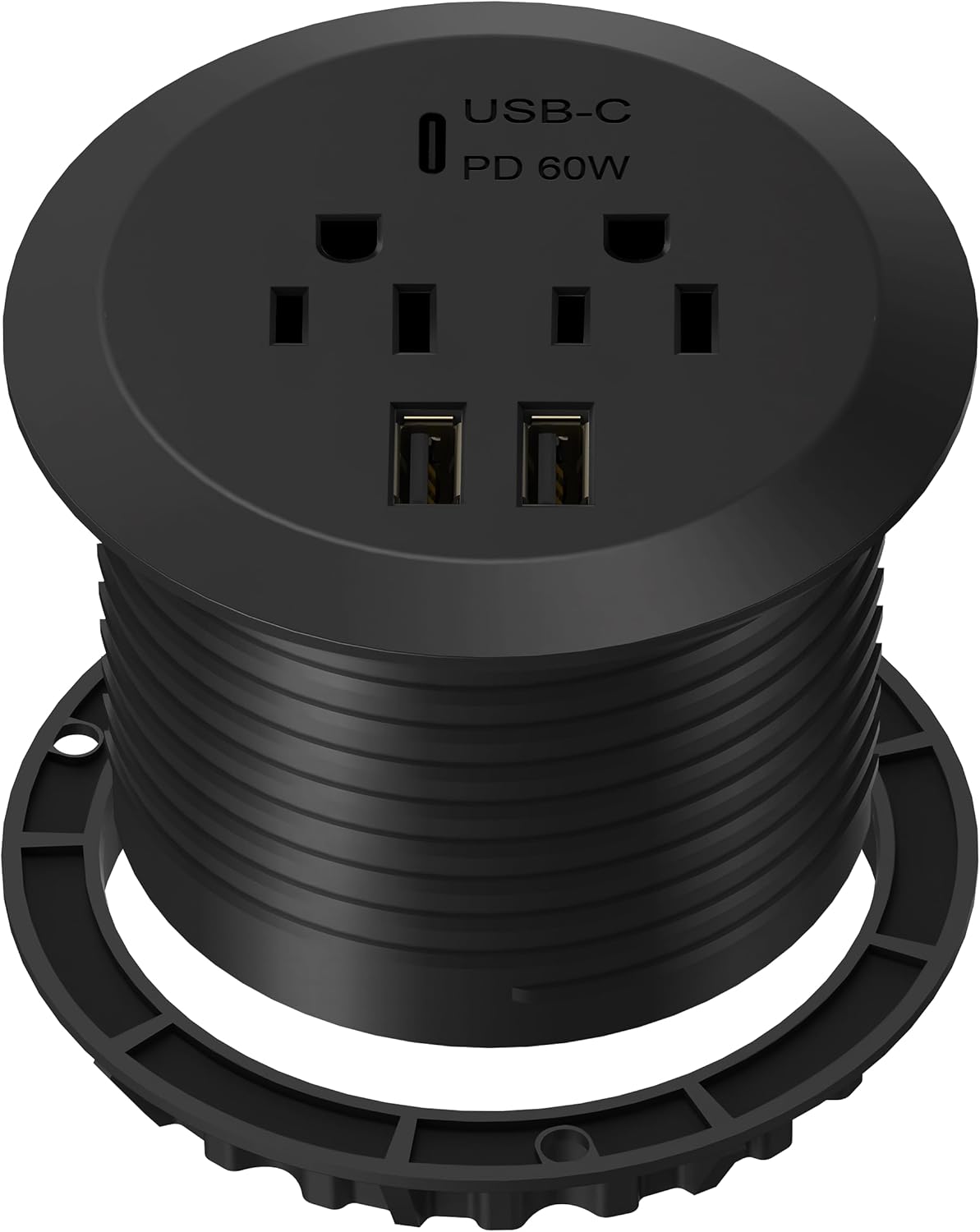 TOPGREENER Desktop Power Grommet with Fast Charging USB C Ports