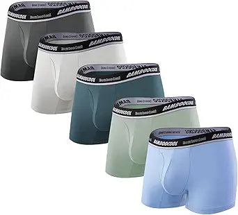 Bamboo Cool Mens Underwear Trunks Ultra Soft Stretch Sport 5 Pack