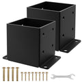 6x6 Post Base 2PCS for 5.6x5.6 in Posts - Heavy Duty Rust-Proof