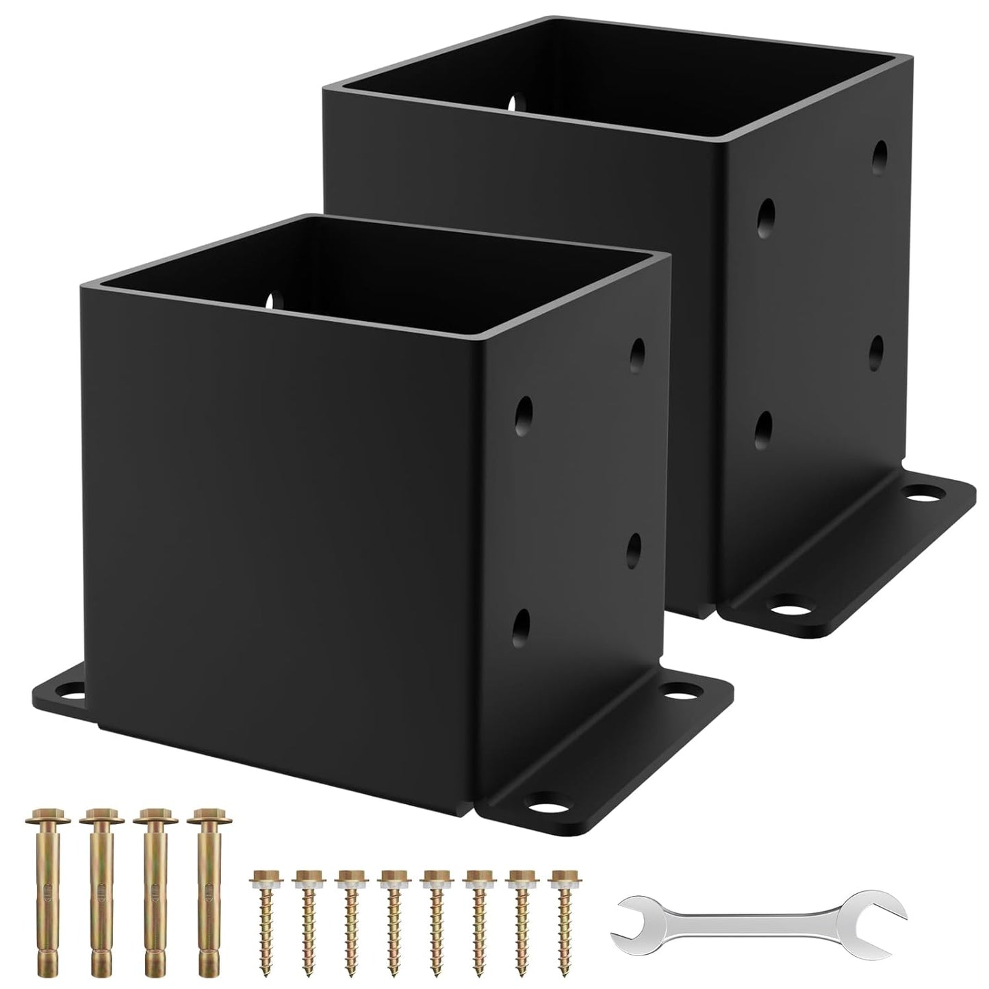 6x6 Post Base 2PCS for Decks and Pergolas - Heavy Duty Steel