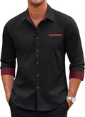 COOFANDY Men's Casual Dress Shirt Button Down Plaid Denim