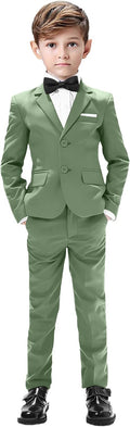 Boys Navy Blue 5-Piece Slim Fit Suit for Wedding - Gent M