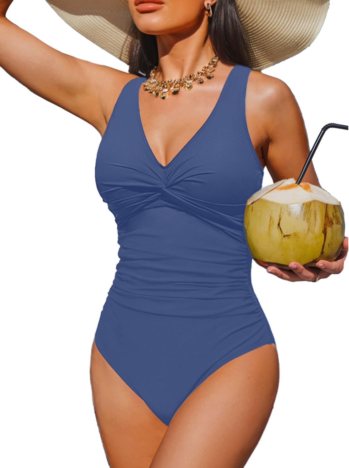 Holipick Women Tummy Control One Piece Swimsuit for Elegance