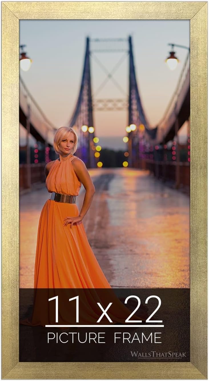 11x22 Gold Picture Frame for Puzzles, Posters, and Photos