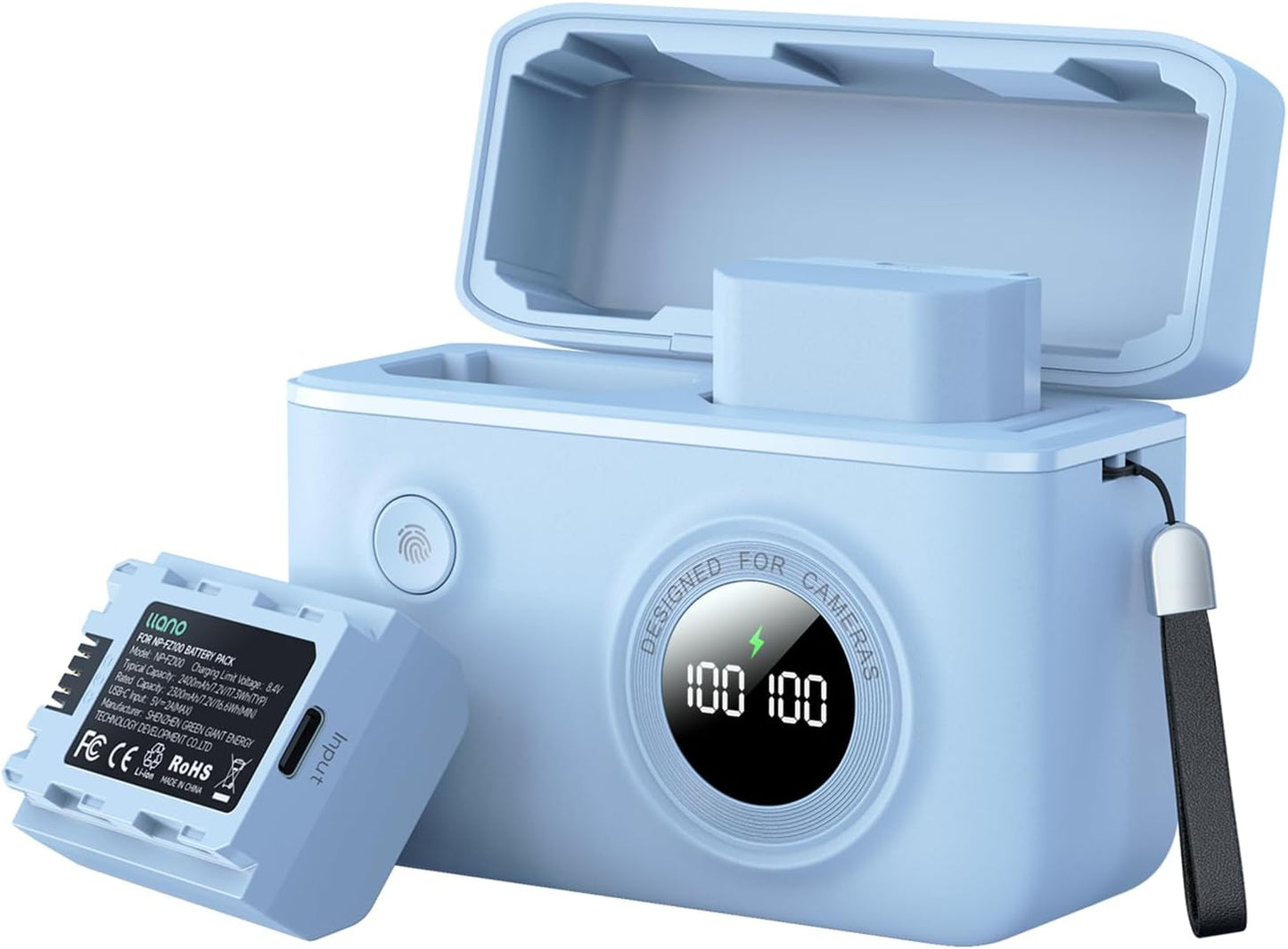 llano NP-FZ100 Battery Charger with USB-C for Sony Cameras