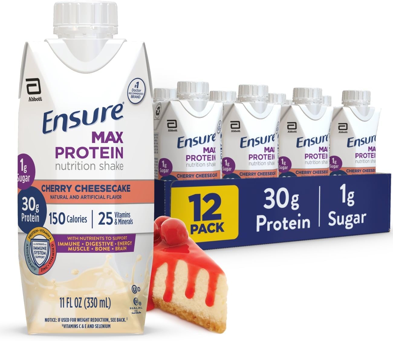 Ensure Max Protein Shake with Cherry Cheesecake Flavor - 30g Protein