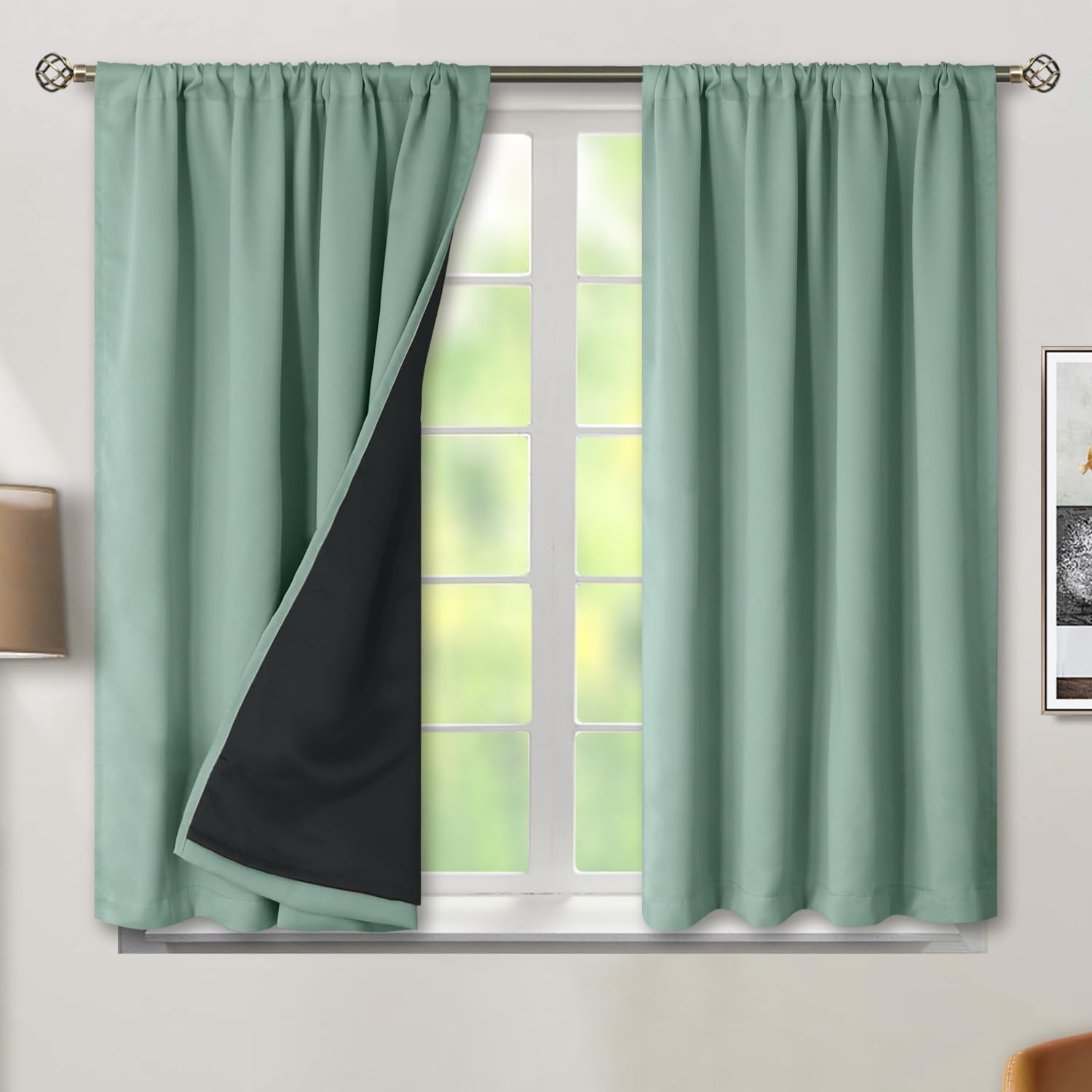 BGment Full Blackout Curtains for Bedroom, 54 Inch Length Set