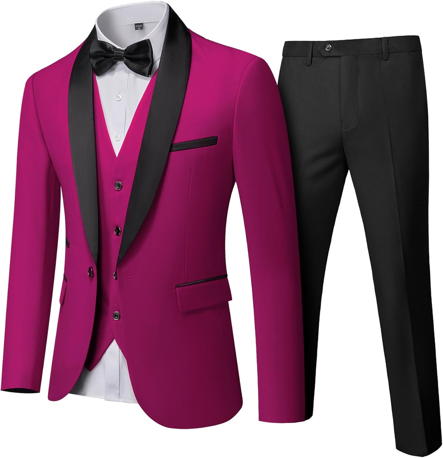 YND Men's 3 Piece Tuxedo Set for Weddings, Proms, and Dinners