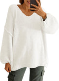 Oversized V Neck Sweaters for Women - Chunky Knit Style