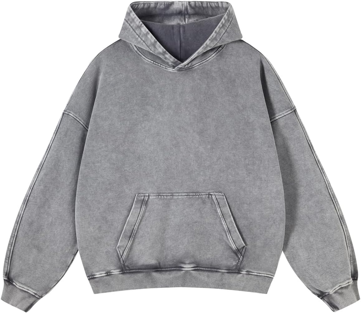 Mens Oversized Hoodies Pullover for Trendy Vintage Style