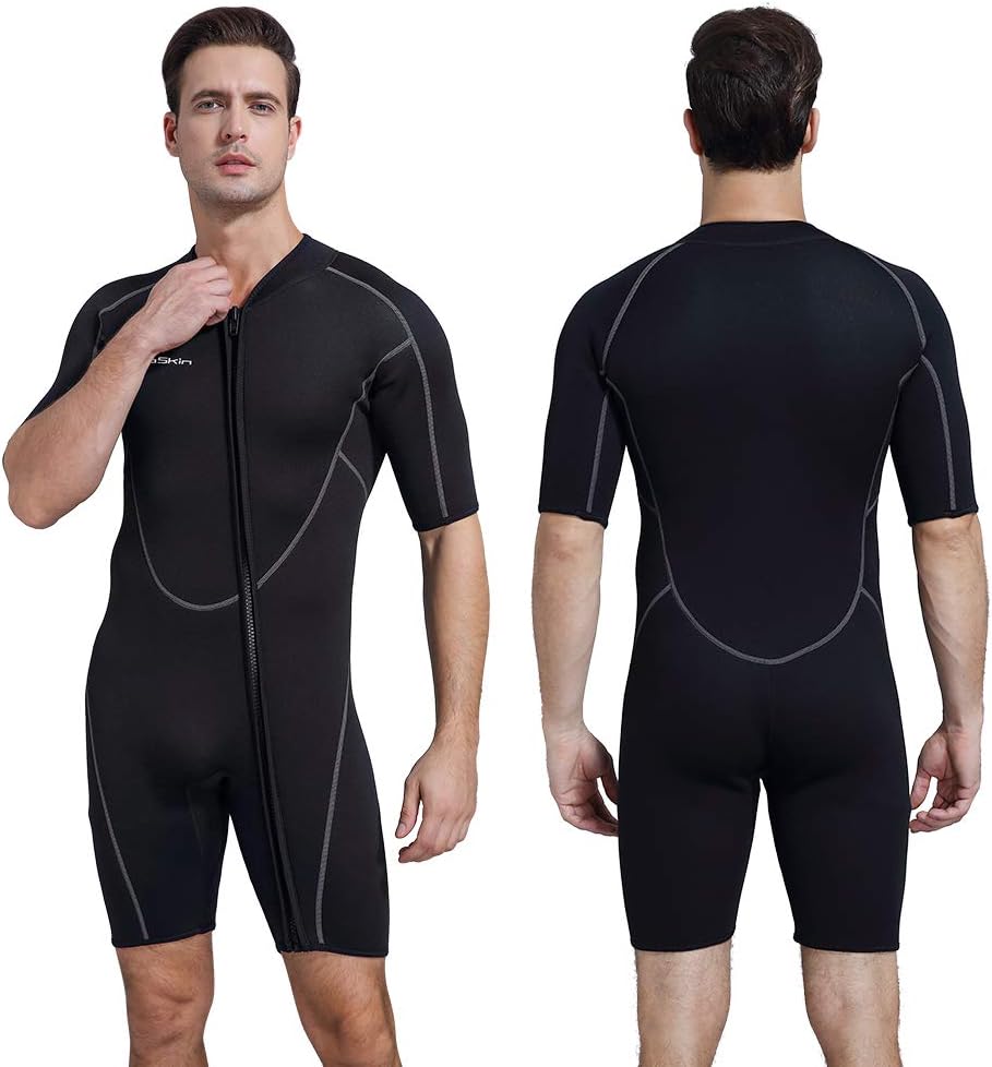 Seaskin Mens 3mm Shorty Wetsuit for Diving Snorkeling Kayaking