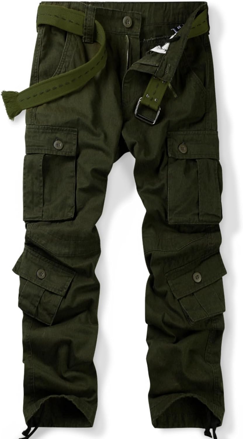 OCHENTA Men's Cotton Casual Cargo Pants for Tactical Comfort