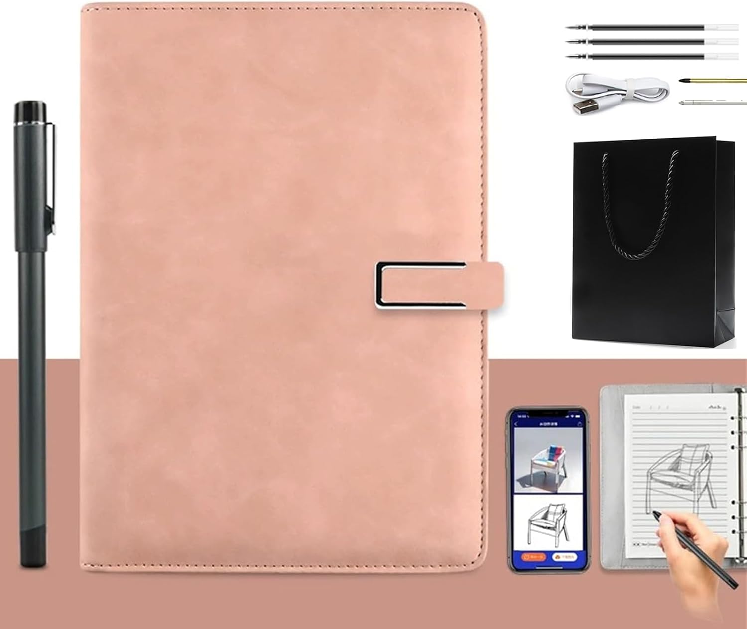 Syncify Digital Sketchbook Pro V2, Bluetooth 5.0 Smart Sync Pen & Digital Notebook, Writing & Note-Taking Tool A,1pcs X Smart Notebook With Pen,Blue