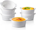 Delling Ramekins with Handle 6 Pack - 12 oz Porcelain Soup Bowls