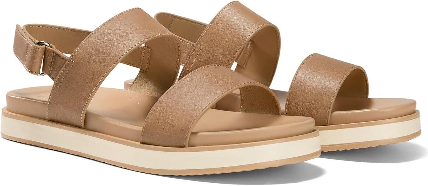 Coutgo Womens Flat Sandals with Comfortable Arch Support