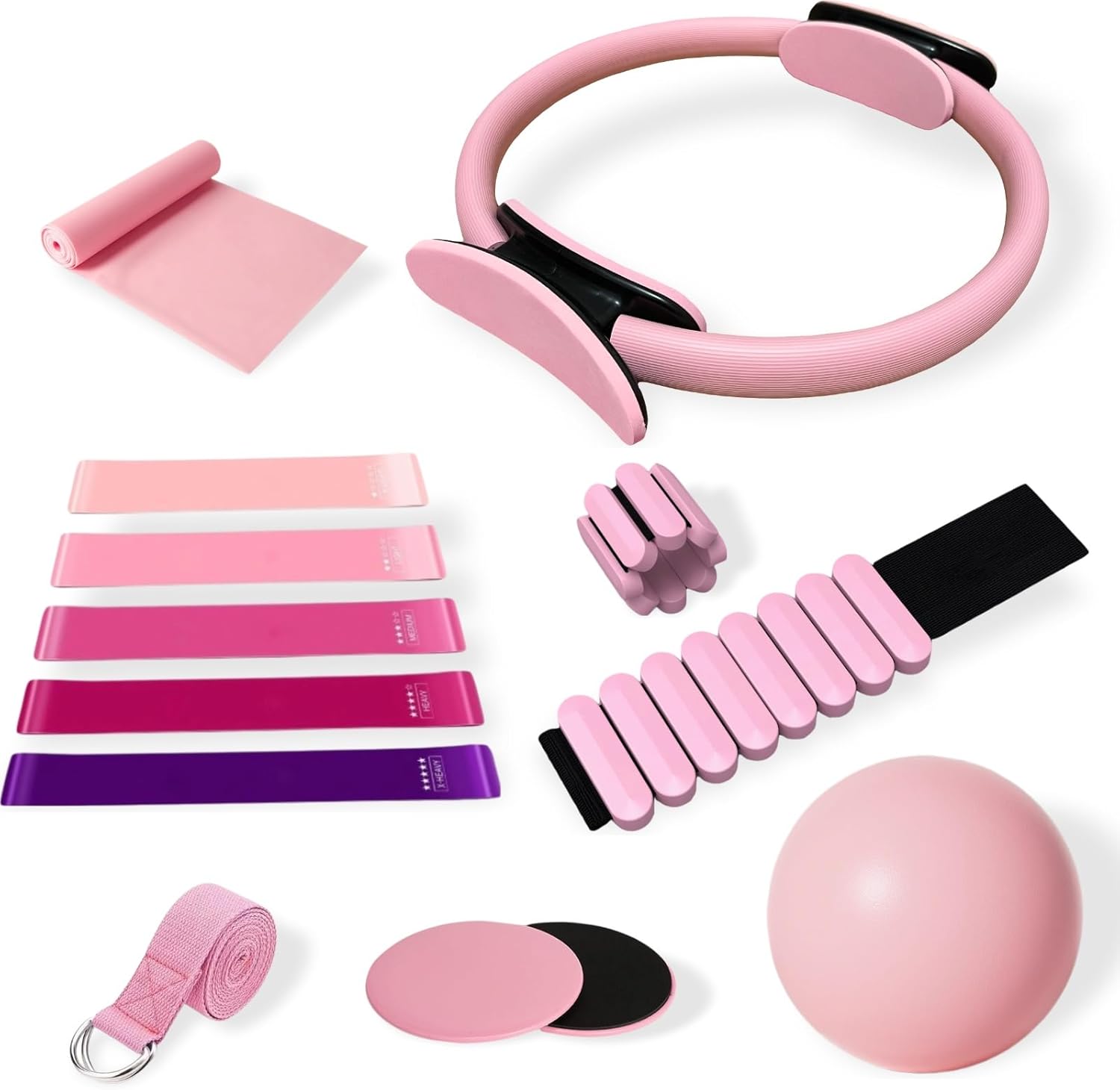 Pilates Ring Set Essentials Kit for Women - Complete Home Workout