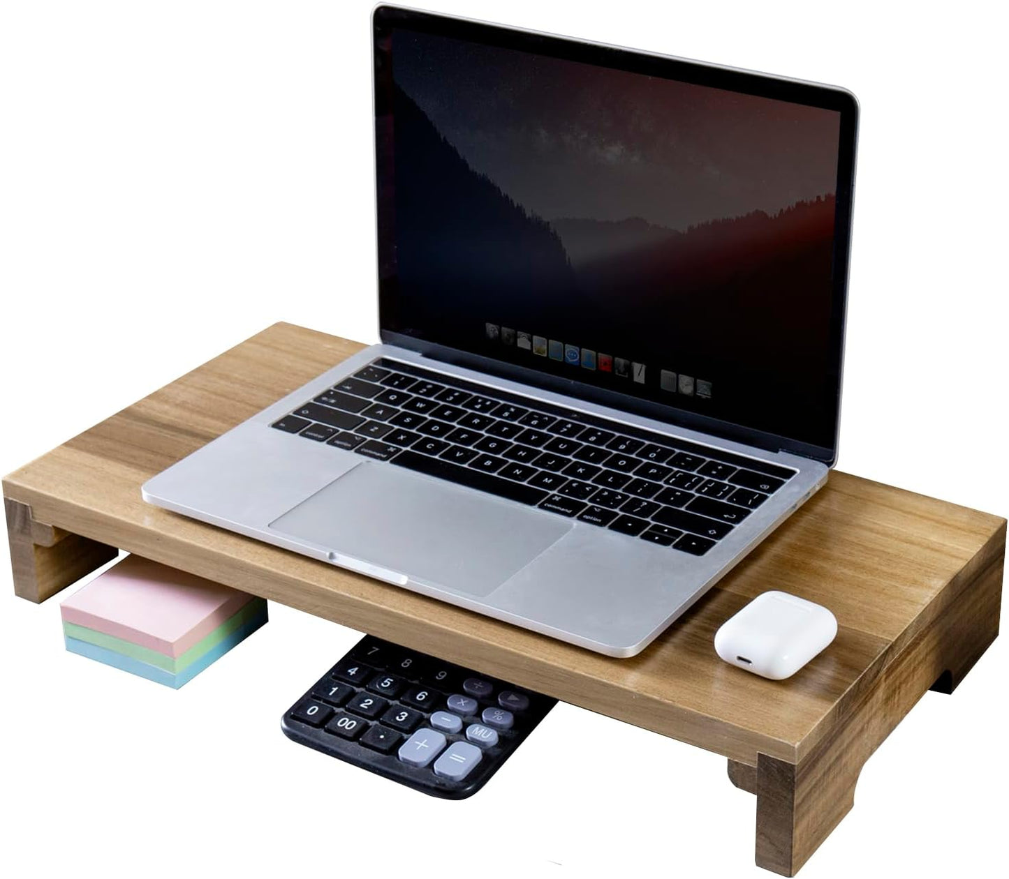 Premium Acacia Solid Wood Desk Monitor Stand for Ergonomic Use