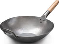 Craft Wok Flat Hand Hammered Carbon Steel Wok 14 in - Professional