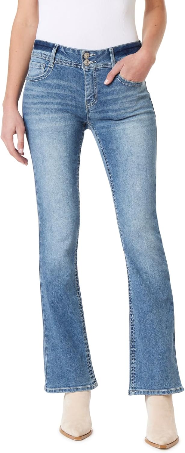 WallFlower Women's Luscious Curvy Bootcut Jeans for Every Body