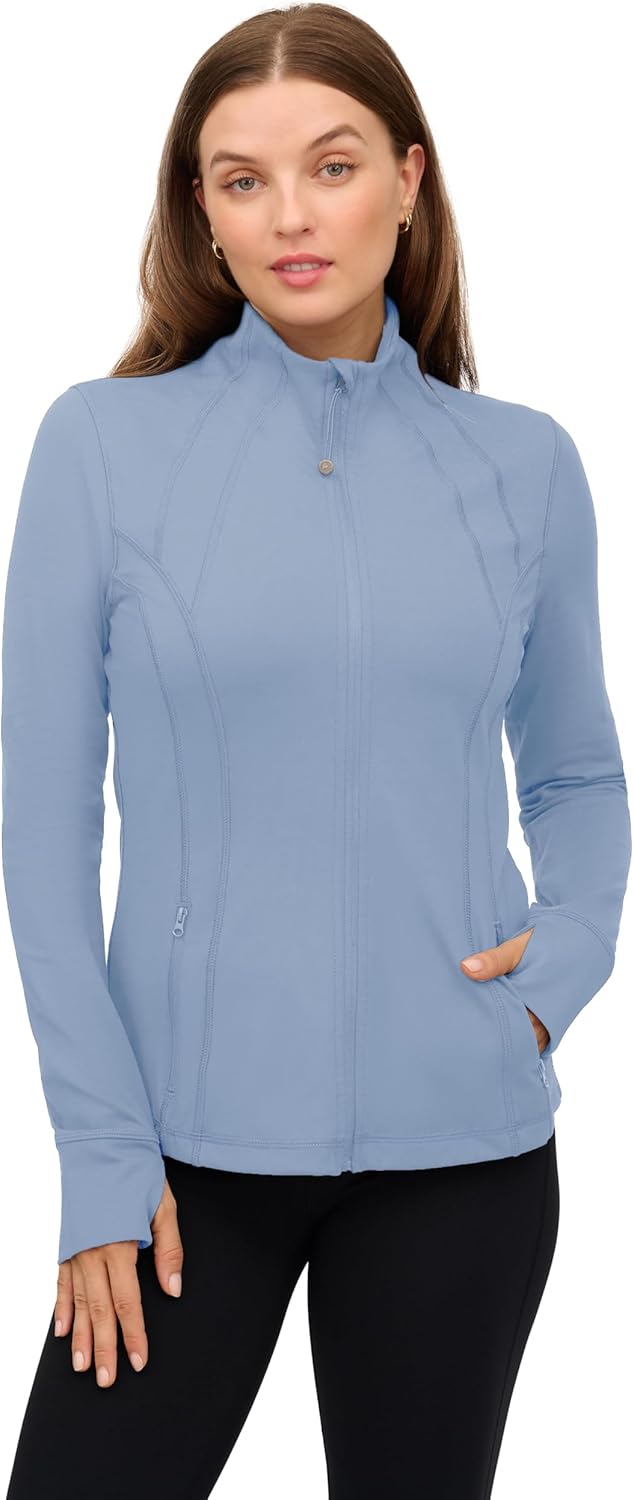 Lightweight Full Zip Running Track Jacket for Active Women