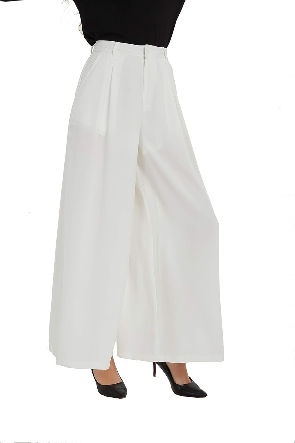Tronjori Women High Waist Casual Wide Leg Palazzo Pants Review