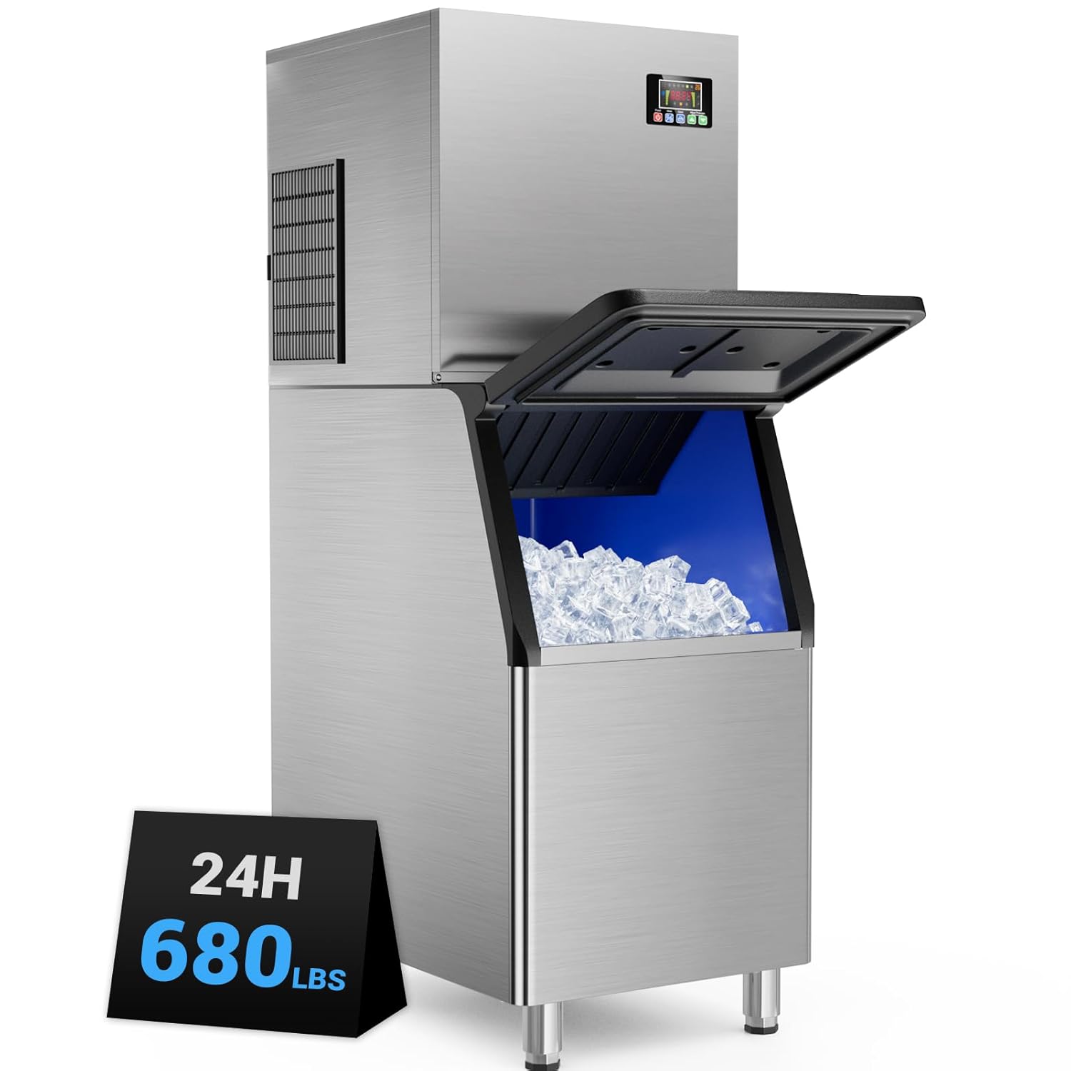 Commercial Ice Machine 680LBS/24H with Self-Cleaning Mode
