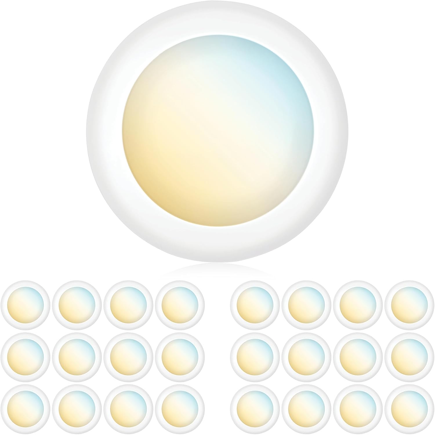 Dimmable 3CCT LED Disk Lights by Parmida - 24 Pack for Home