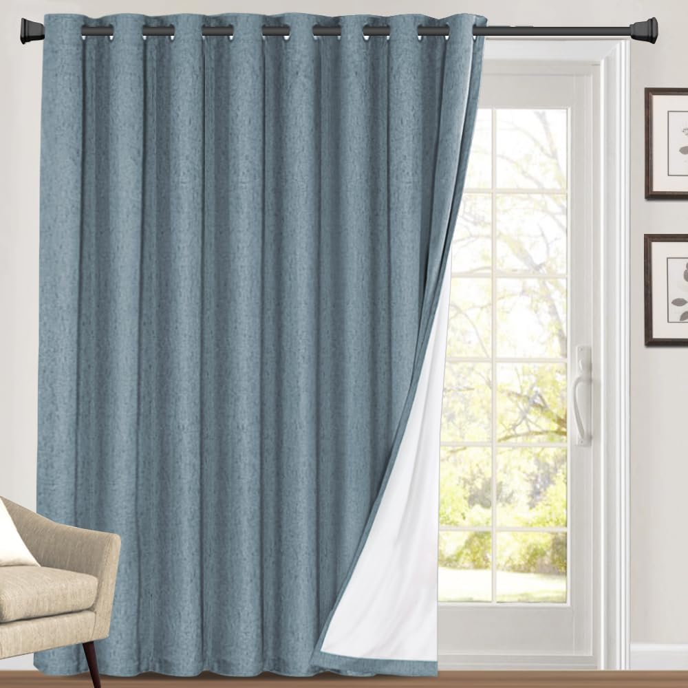 PrinceDeco Blackout Curtains 100 Inch Wide for Sliding Doors