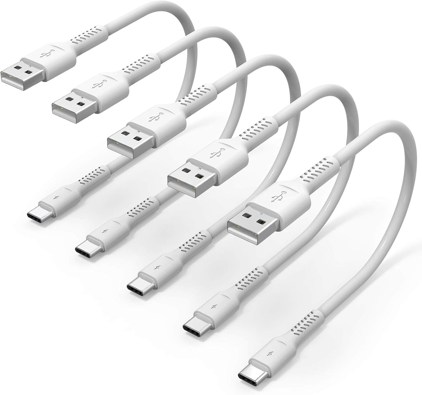 Fast Charge 5-Pack USB C Cables for Samsung, LG