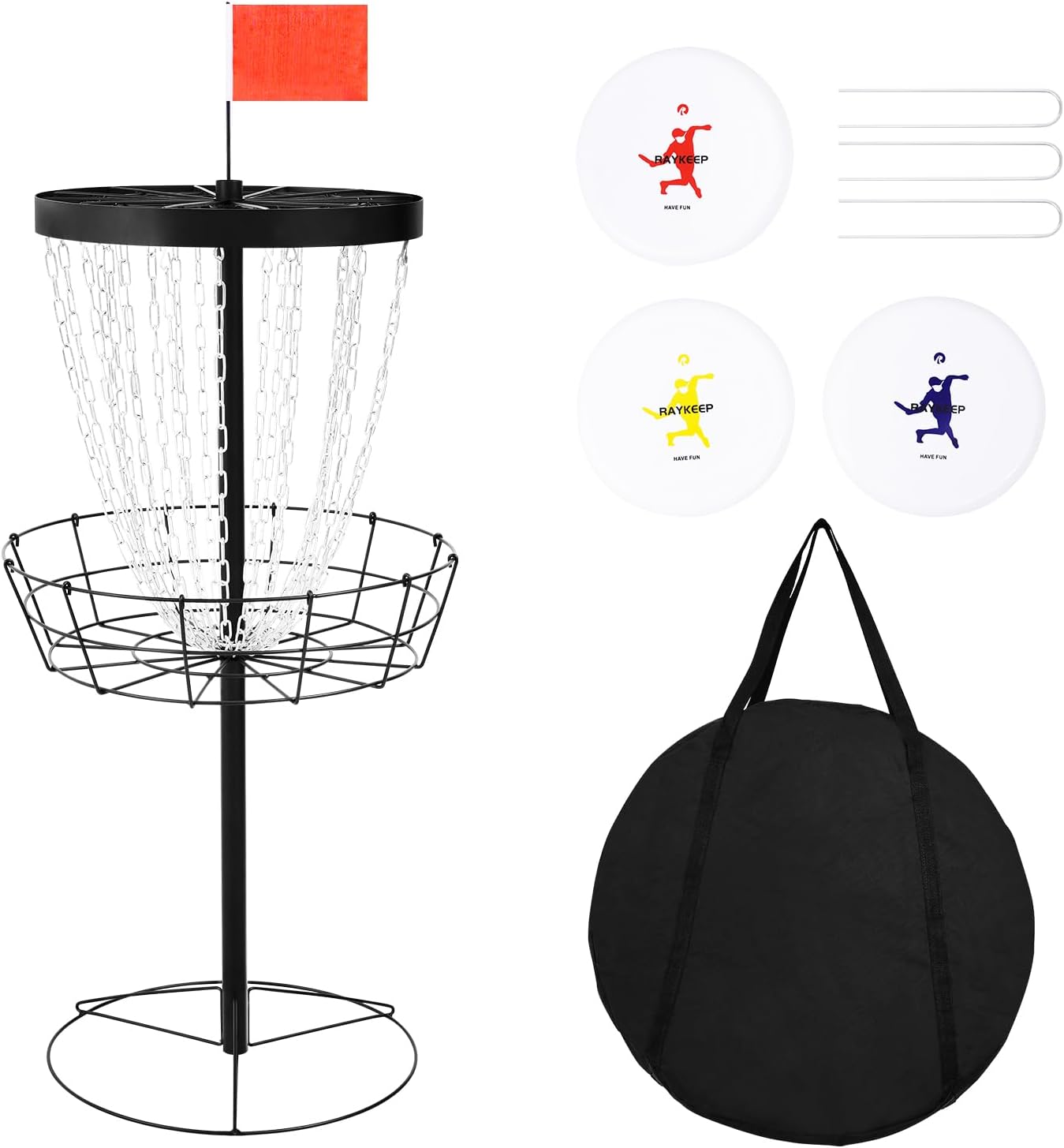 RAYKEEP Disc Golf Basket Set - Professional Practice Anywhere!