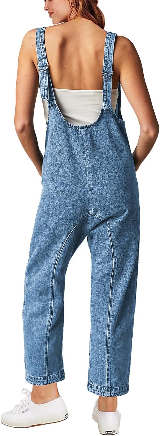 High Roller Denim Jumpsuits for Women with Pockets and Style