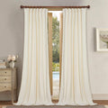 Ivory Velvet Curtains 102 in 2 Panels Set - Thermal Blackout Drapes