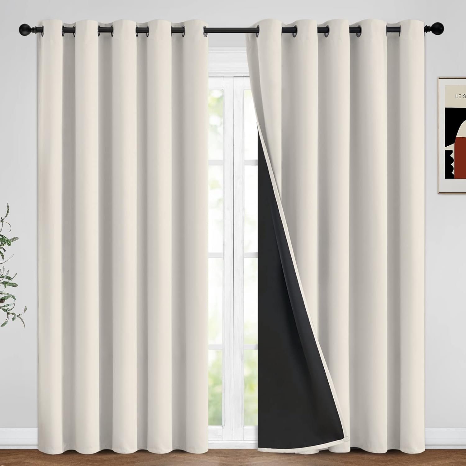 Yakamok Full Blackout Curtains for Bedroom and Living Room